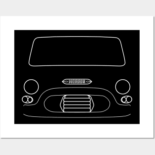 Morris J4 van outline graphic (white) Posters and Art